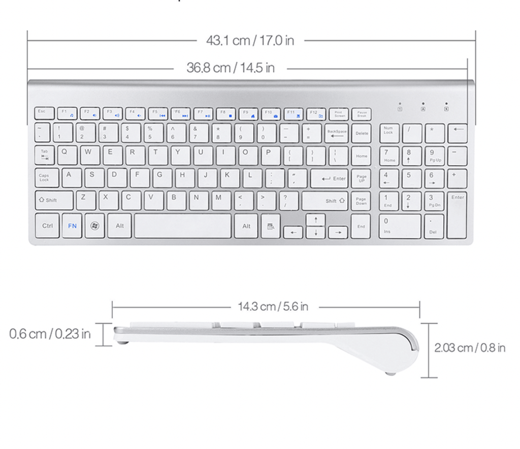 Wireless silver keyboard